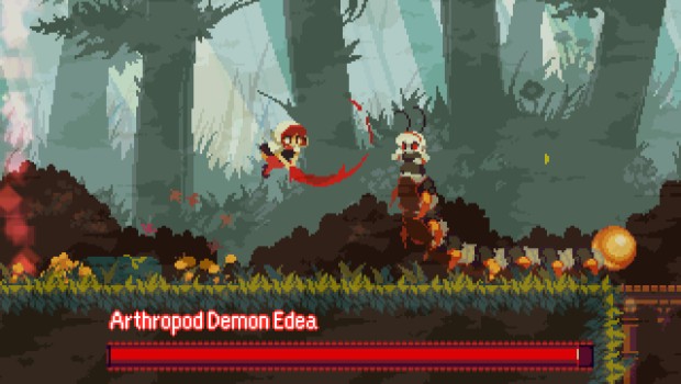Momodora screenshot of the Arthropod Demon Edea
