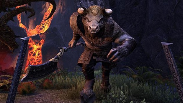 The Elder Scrolls Online Horns of the Reach DLC screenshot of a goatman