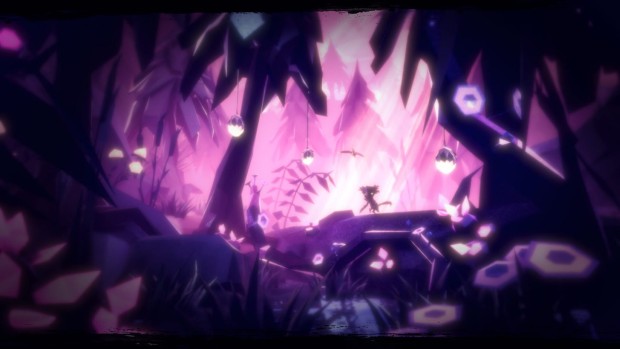 Fe screenshot of the purple forest at dusk