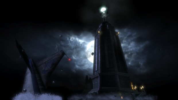 BioShock Remastered screenshot of the lighthouse at night