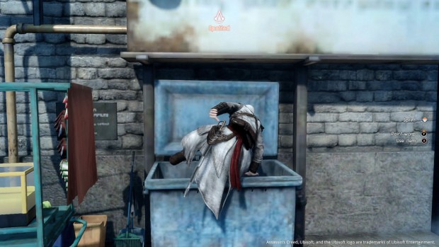 Assassins Creed inspired event for Final Fantasy XV featuring dumpster diving