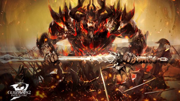 Guild Wars 2: Path of Fire artwork of the god Balthazar