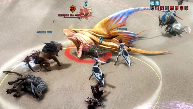Guild Wars 2: Path of Fire screenshot of a bounty hunt