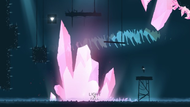 Light Fall screenshot of giant crystals