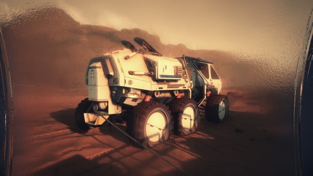 Moons of Madness screenshot of a rover on Mars