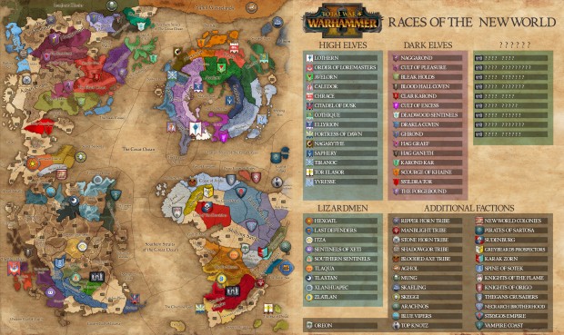 Total War: Warhammer 2's campaign map overview, small version
