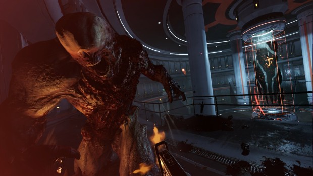 Doom VFR screenshot of a demon standing very, very close