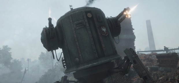 Iron Harvest RTS screenshot of one of the mechs