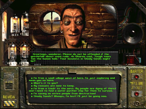 Fallout screenshot of the dialogue system