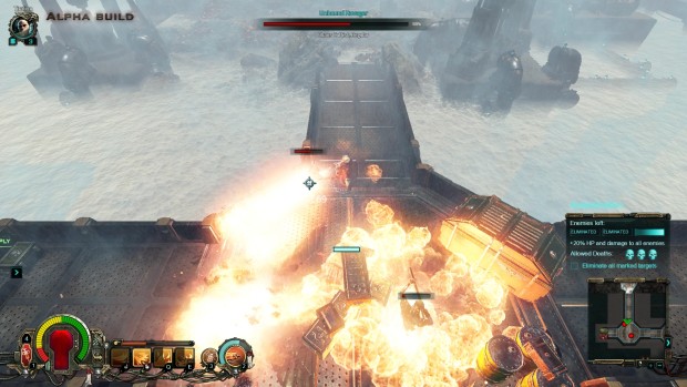 Warhammer 40k: Inquisitor - Martyr screenshot of the heavy flamer in action