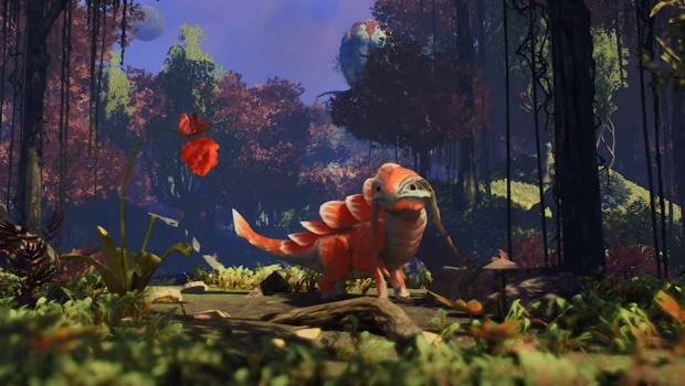 Satisfactory game screenshot of a cute lizard from the trailer