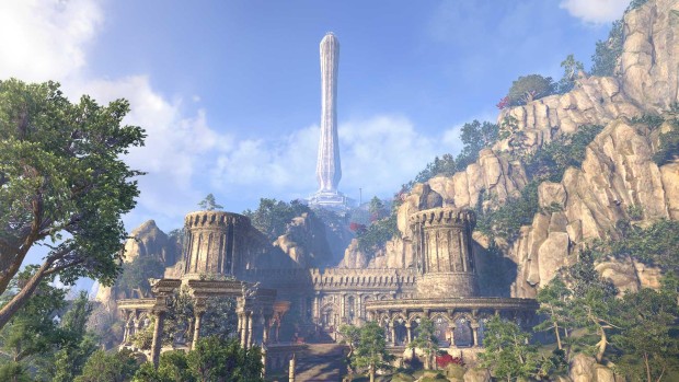 The Elder Scrolls: Online Summerset screenshot of some rather... unique elven architecture