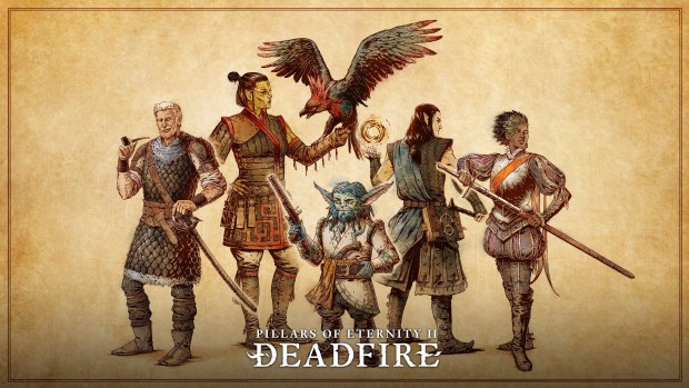 Pillars of Eternity 2: Deadfire artwork showing the main companion characters