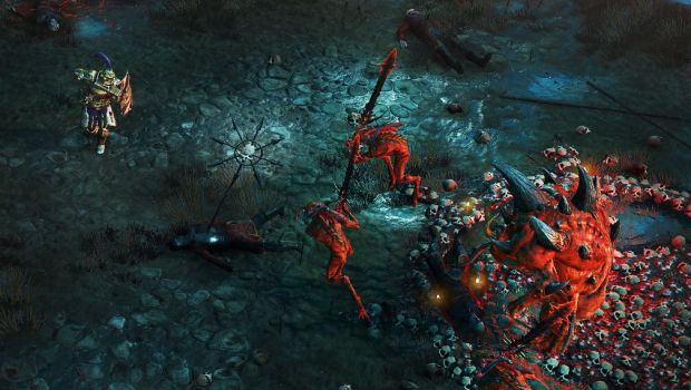 Warhammer: Chaosbane screenshot of the Empire Soldier in action