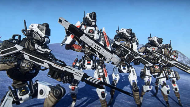 Planetside 2 screenshot of the Nanite System Operatives lined up