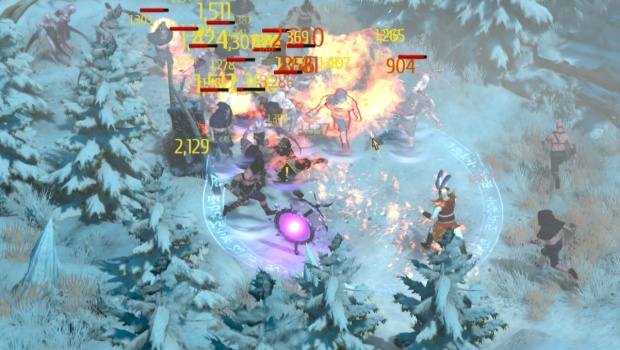 Warhammer: Chaosbane High Elf Mage using his spells to devastating effect