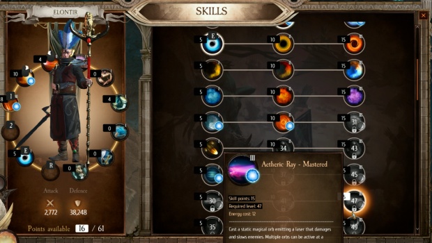 Warhammer: Chaosbane screenshot of the spell tree