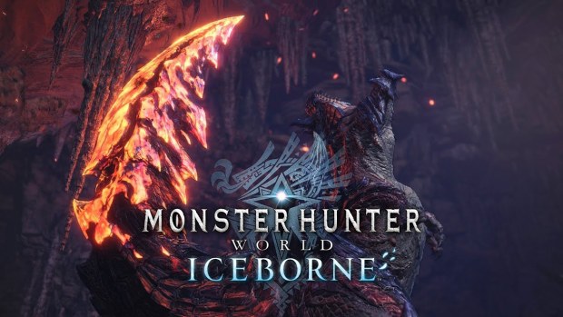 Monster Hunter World: Iceborne screenshot of flaming Odogaron