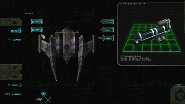 Freespace 2 screenshot of a ship being upgraded