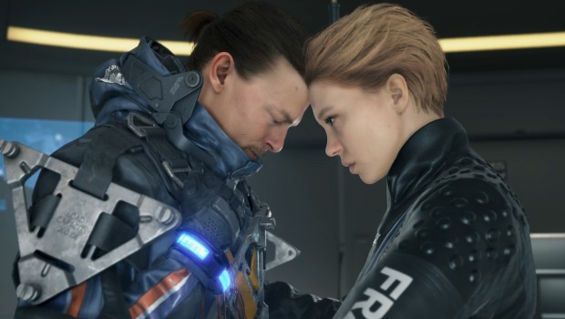 Death Stranding screenshot of the two characters up close