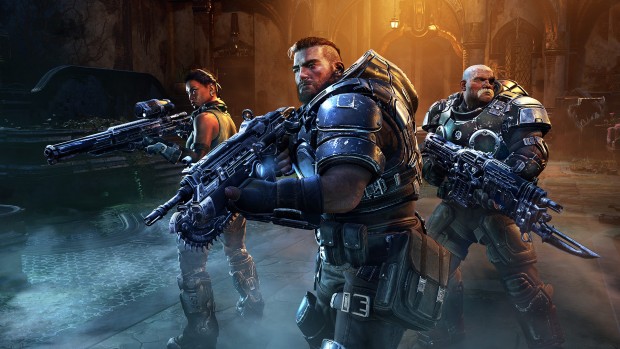 Gears Tactics screenshot of the main characters from up close