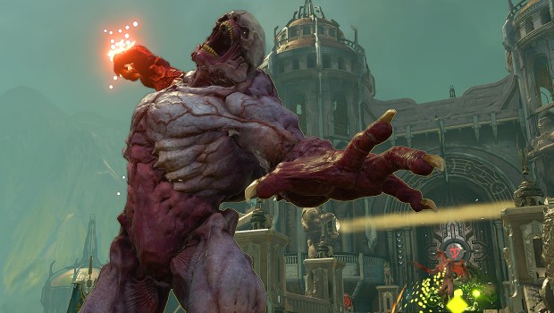 Doom Eternal screenshot of the new empowered demon