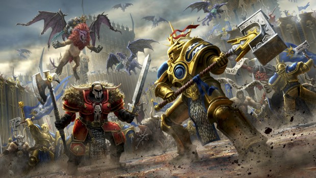Warhammer: Age of Sigmar artwork of Chaos against Stormcast