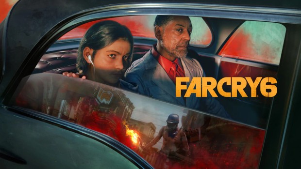 Far Cry 6 official artwork showing the main antagonists in the car