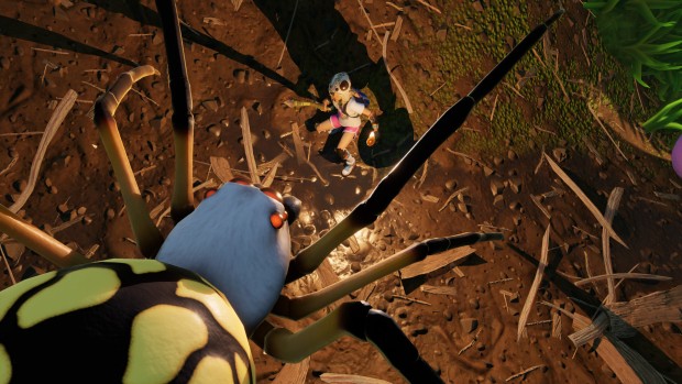 Grounded screenshot of a spider attack