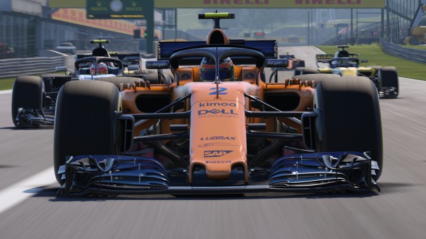 F1 2018 screenshot of a car from close up