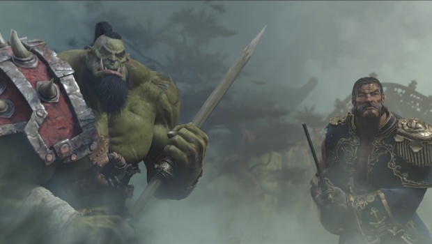 World of Warcraft: Mists of Pandaria cinematic screenshot of the Orc and Human together