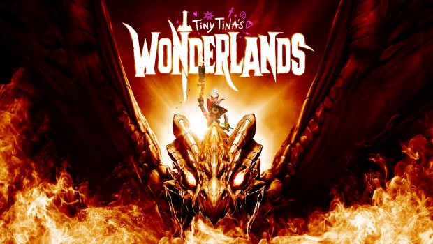 Tiny Tina's Wonderlands fiery artwork and logo