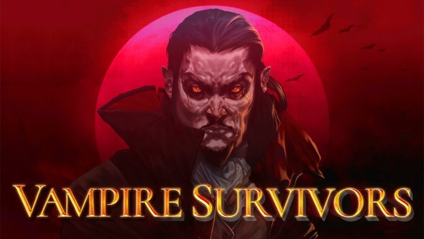 Vampire Survivors official artwork and logo for the reverse roguelike bullethell