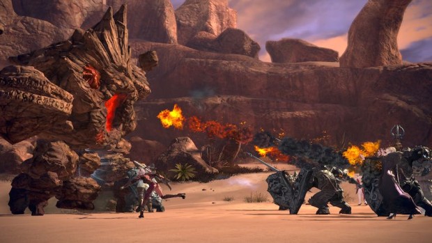 Tera MMORPG screenshot of a group battle against a boss