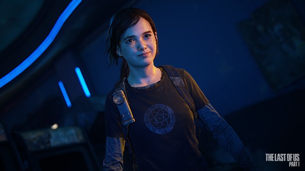 The Last of Us Part 1 PC version screenshot showing Ellie with the Portal themed shirt