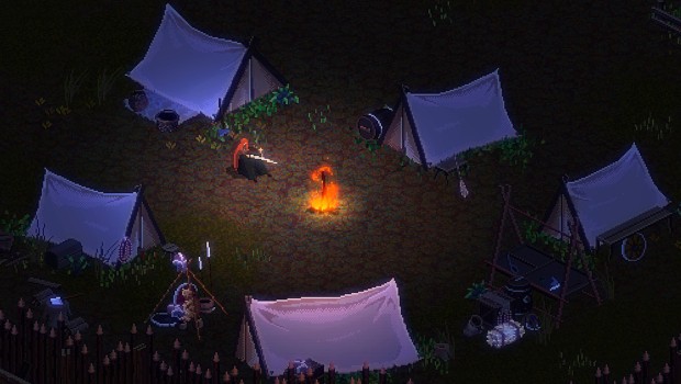EITR screenshot of a lovely campfire drawn in pixel art
