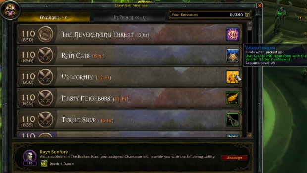 World of Warcraft Class Hall mission screenshot