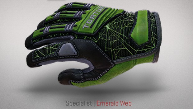 CS:GO glove skin Emerald Web 