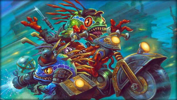 Hearthstone's Mean Streets of Gadgetzan official artwork showcasing a Murloc gang