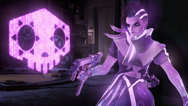 Sombra from Overwatch looking rather spooky