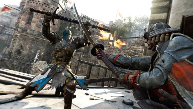 For Honor screenshot showing off a Warden vs Samurai battle