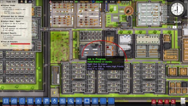 Prison Architect lets you follow your workers now