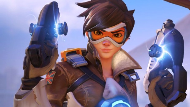 Overwatch screenshot of Tracer looking very smug