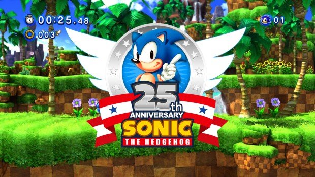 Sonic the Hedgehod's 25th anniversary artwork and logo