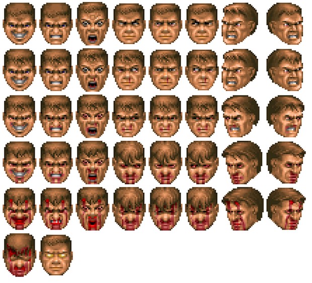 All of the faces from the original Doom