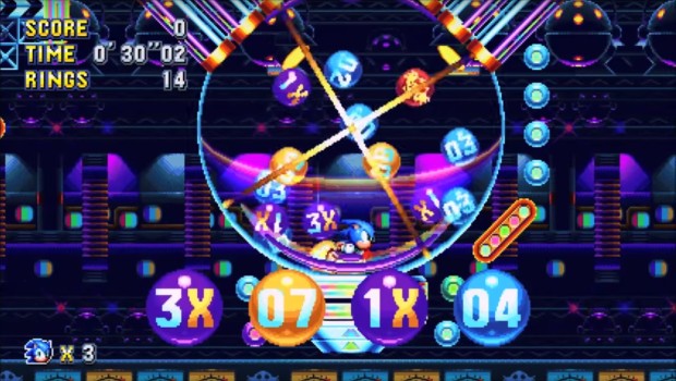 Sonic Mania screenshot of the lotto room
