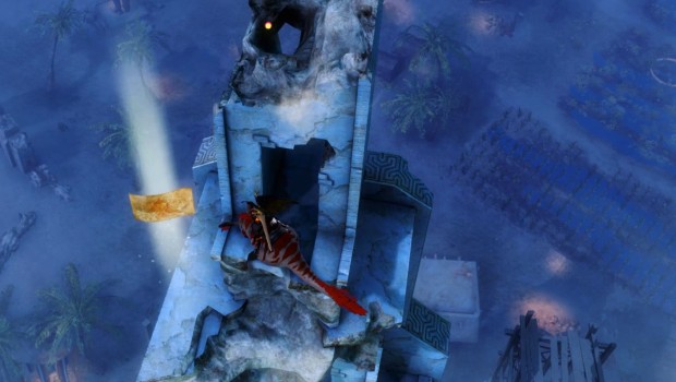 Guild Wars 2: Path of Fire screenshot of the Springer on the top of the world