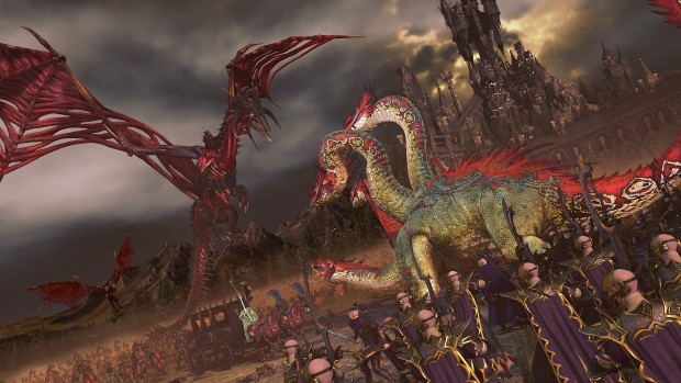 Total War: Warhammer 2 battle screenshot between the Dark Elves and Vampire Counts