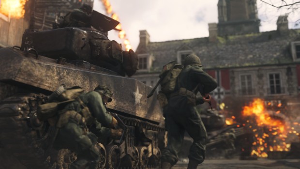 Call of Duty: WW2 screenshot of a tank leading an assault