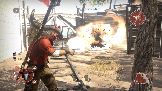 Lead and Gold screenshot of a giant explosion in progress